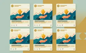 Des publications identiques sur les réseaux sociaux illustrant l'uniformisation visuelle à l'ère de l'intelligence artificielle